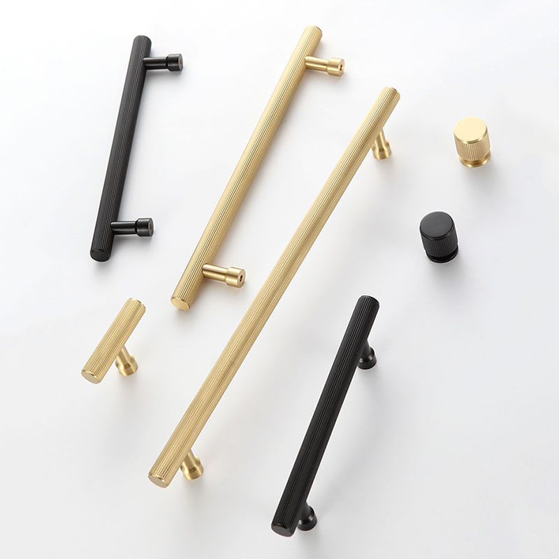 Furniture Rotating Hardware - Gagang Kabinet Emas Hitam Kuningan dengan